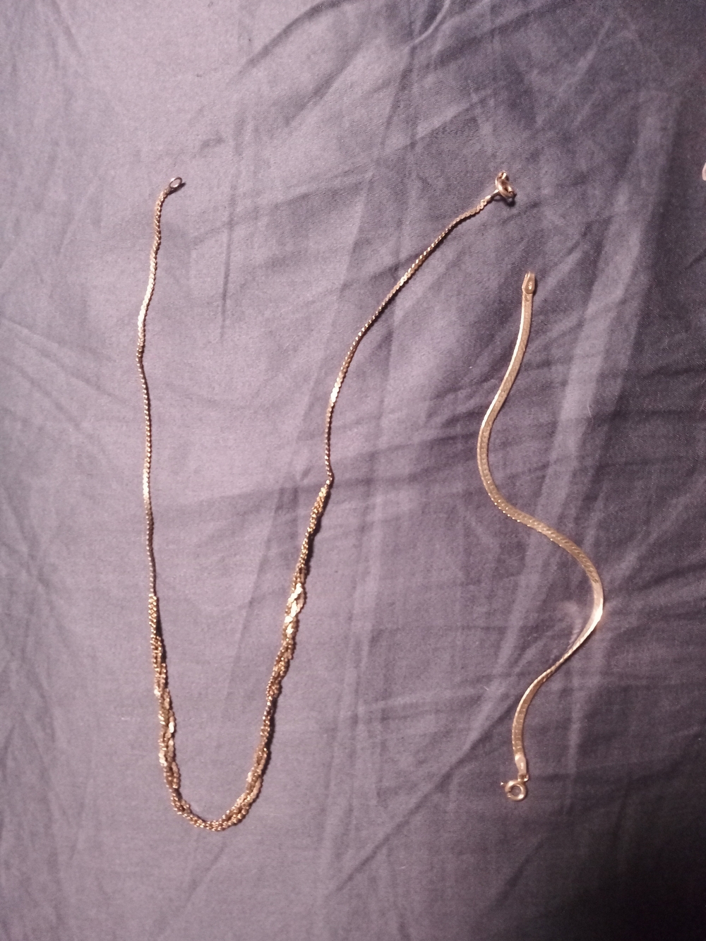 925 Silver Braided Necklace And Hairingbone Bracelet